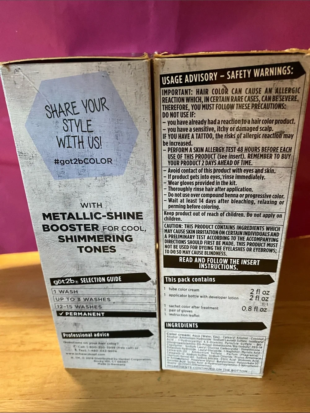 göt2b Metallics Hair Color by Schwarzkopf - Dark Ruby (M68) NIB